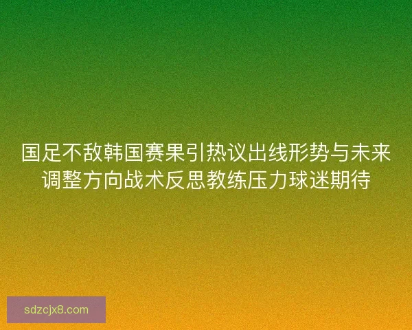 国足不敌韩国赛果引热议出线形势与未来调整方向战术反思教练压力球迷期待