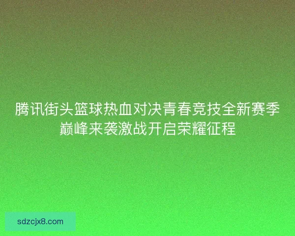 腾讯街头篮球热血对决青春竞技全新赛季巅峰来袭激战开启荣耀征程