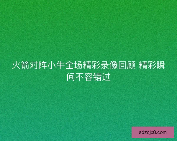 火箭对阵小牛全场精彩录像回顾 精彩瞬间不容错过