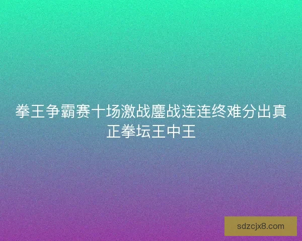拳王争霸赛十场激战鏖战连连终难分出真正拳坛王中王