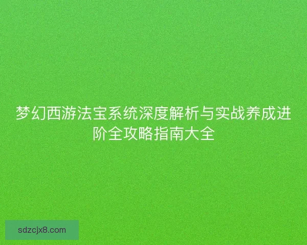 梦幻西游法宝系统深度解析与实战养成进阶全攻略指南大全 梦幻西游法宝系统深度解析与实战养成进阶全攻略指南大全